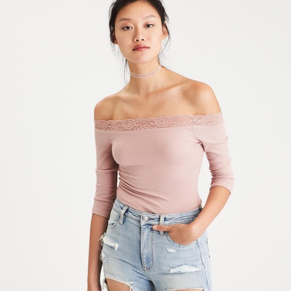 Soft and Sexy Ribbed Off-the-shoulder Bodysuit - Picture 1 of 2